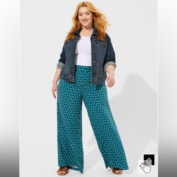 Torrid Paisley Gulf Coast Challis Pant Size 2xTall NWT FAIRYCORE WHIMSY BEACH IG - Picture 1 of 7